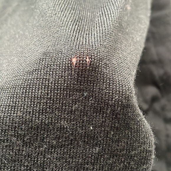 Jaeger London black knit wool blend dress size medium lace sleeves - Picture 7 of 8